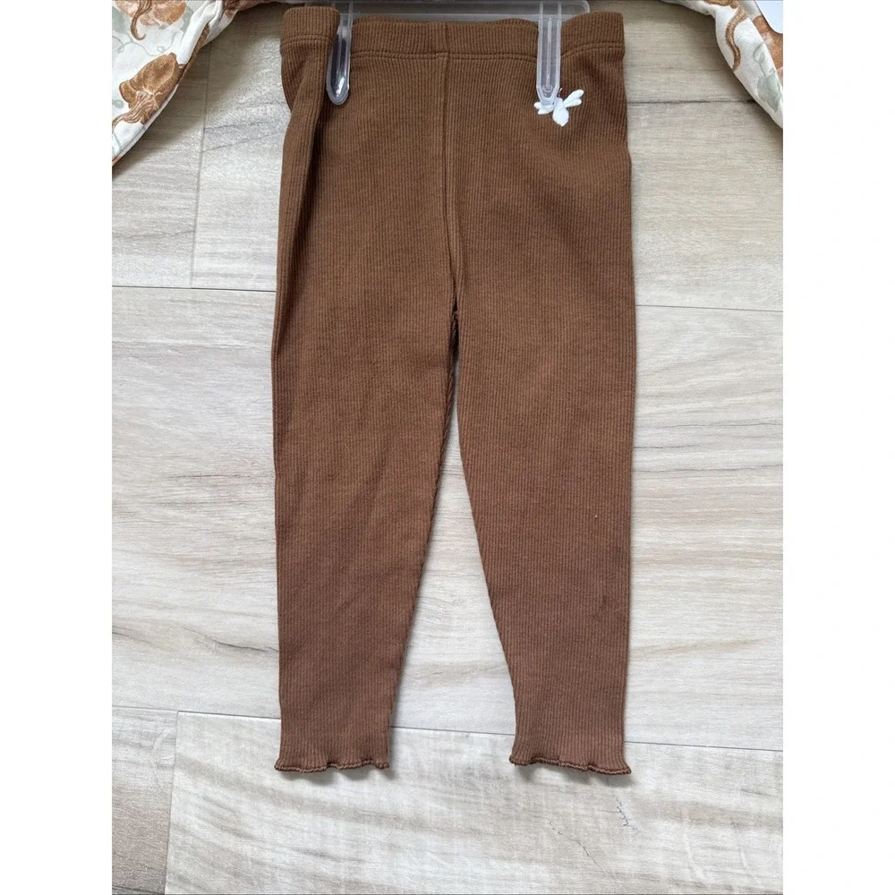Burt's Bees Pumpkin Tunic And Brown Leggings Size 6-9 Month